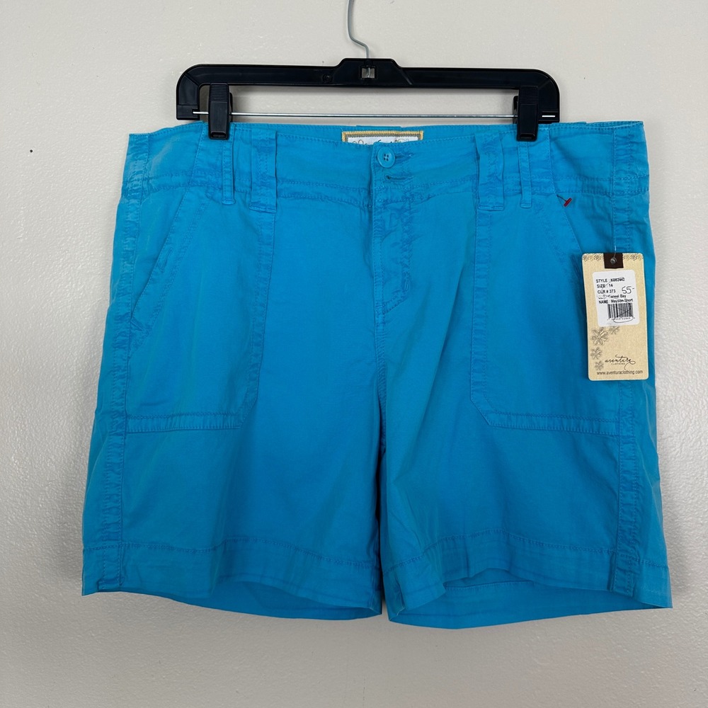 Aventura Women's‎ 14 Mayson Shorts Turquoise Blue Organic Cotton K082442